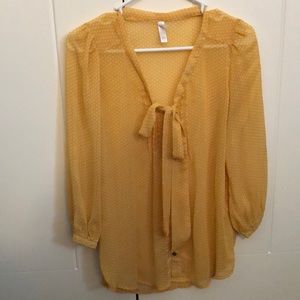 Yellow polka dot blouse